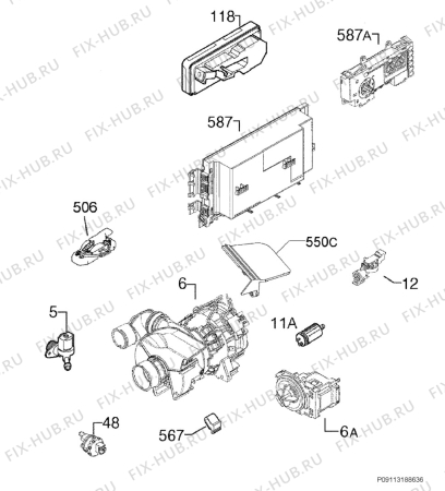 Взрыв-схема посудомоечной машины Zanussi ZDF23001XA - Схема узла Electrical equipment 268